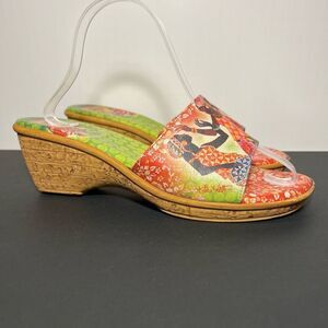 Womens ICON Wearable Art Women Dancing Leather Wedge Sandals / Size 10 Medium